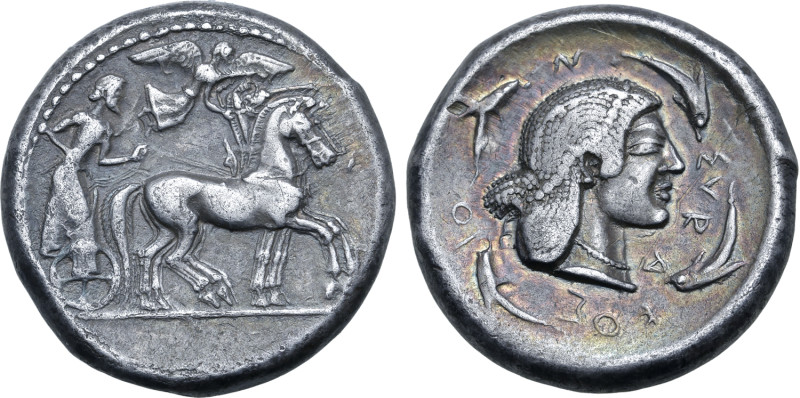 Sicily, Syracuse AR Tetradrachm. Deinomenid Tyranny. Time of Gelon I, circa 480-...