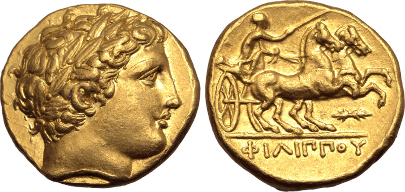 Kingdom of Macedon, Philip II AV Stater. Pella, circa 340/36-328 BC. Laureate he...