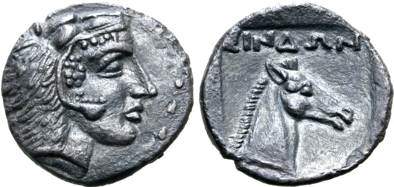 Kimmerian Bosporos, Gorgippia as Sindikos Limen AR Diobol. Circa 400 BC. Head of...