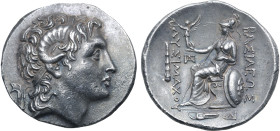 Bithynia, Kios AR Tetradrachm. In the name and types of Lysimachos of Thrace. Circa 280-250 BC. Diademed head of the deified Alexander to right, with ...