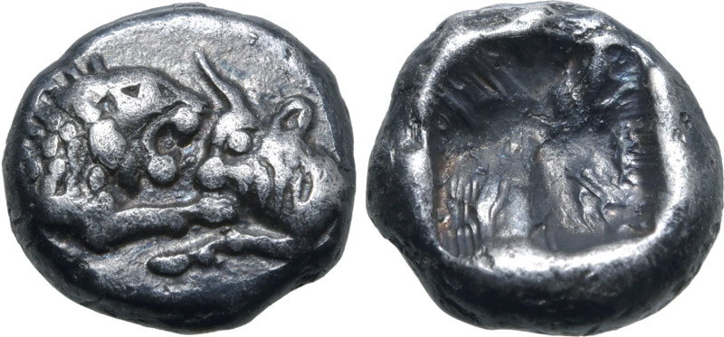 Kingdom of Lydia, Kroisos AR 1/24 Stater. Sardes, circa 561-546 BC. Confronted f...