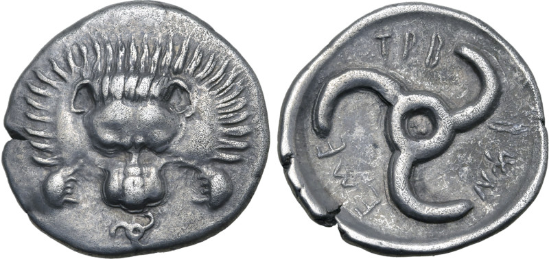 Dynasts of Lykia, Trbbenimi AR Third Stater. Uncertain mint, circa 390-370 BC. F...