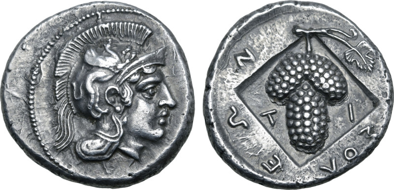 Cilicia, Soloi AR Stater. Circa 385-350 BC. Head of Athena to right, wearing cre...