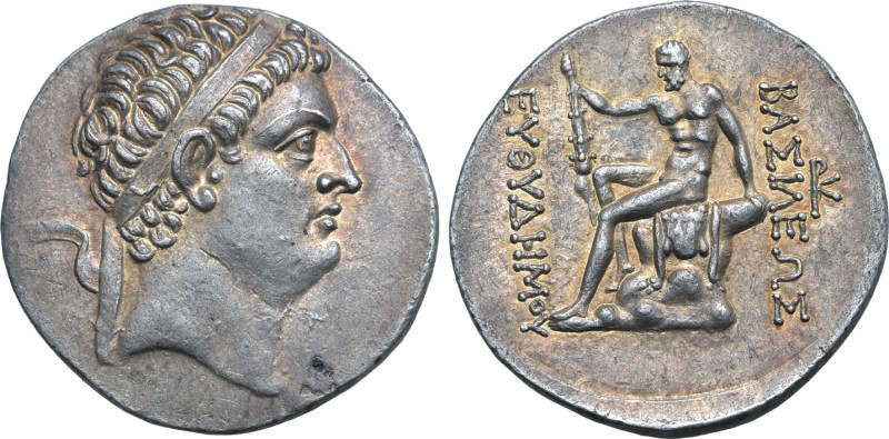 Greco-Baktrian Kingdom, Euthydemos I Theos Megas AR Tetradrachm. Mint B ("Baktra...