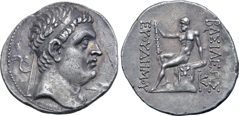 Greco-Baktrian Kingdom, Euthydemos I Theos Megas AR Tetradrachm. Mint B ("Baktra...