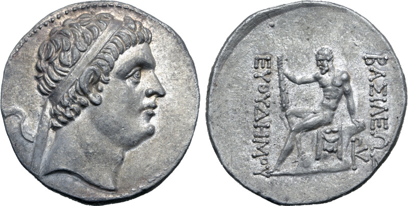 Greco-Baktrian Kingdom, Euthydemos I Theos Megas AR Tetradrachm. Mint B ("Baktra...