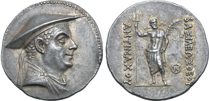 Greco-Baktrian Kingdom, Antimachos I Theos AR Tetradrachm. Circa 180-170 BC. Dia...