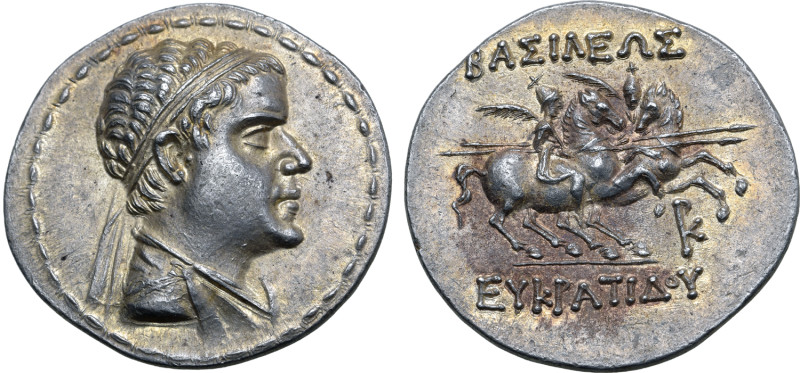 Greco-Baktrian Kingdom, Eukratides I Megas AR Tetradrachm. Circa 170-145 BC. Dia...