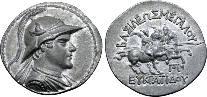 Greco-Baktrian Kingdom, Eukratides I Megas AR Tetradrachm. Circa 170-145 BC. Dia...