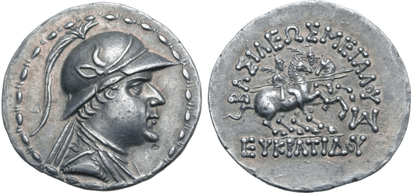 Greco-Baktrian Kingdom, Eukratides I Megas AR Tetradrachm. Circa 170-145 BC. Dia...