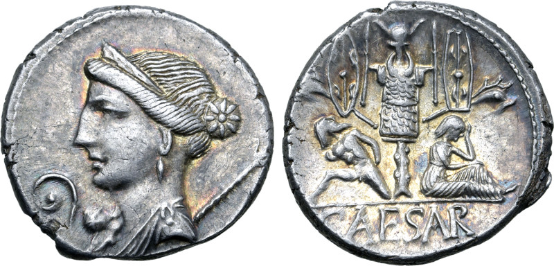 Julius Caesar AR Denarius. Military mint travelling with Caesar in Spain, 46-45 ...