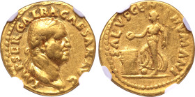 Galba AV Aureus. Rome, July - August AD 68. IMP SER GALBA CAESAR AVG, laureate head to right / SALVS GEN HVMANI, draped female figure (Salus?) advanci...
