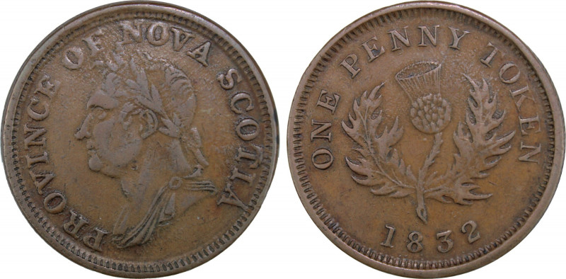 Canada, Nova Scotia. 1832 AE Penny Token. Br-870, NS-4A2
Contemporary counterfei...