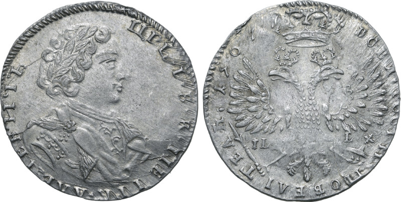 Russia, Tsardom. Peter I 'the Great' AR Tynf. Kadashevsky mint, 1707. Struck usi...