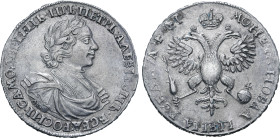 Russia, Tsardom. Peter I 'the Great' AR Rouble. Kadashevsky mint, 1719. • ЦРЬ • ПЕТРЬ • АЛЕѮIЕВIЧЪ • ВСЕѦ • POCИI • САМОДЕРЖЕЦЬ, laureate, draped and ...