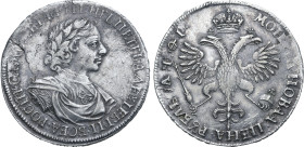 Russia, Tsardom. Peter I 'the Great' AR Rouble. Kadashevsky mint, 1719. ЦРЬ • ПЕТРЬ • АЛЕѮIЕВIЧЬ • ВСЕѦ • РОСИI • САМОДЕРЖЕЦЬ, laureate, draped and cu...