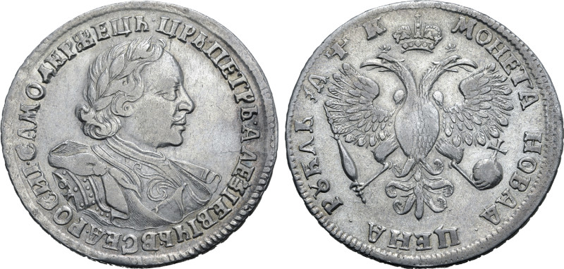 Russia, Tsardom. Peter I 'the Great' AR Rouble. Kadashevsky mint, 1720. • ЦРЬ • ...