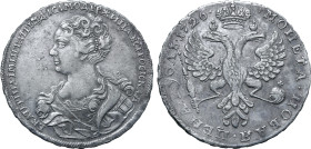 Russia, Empire. Catherine I AR Rouble. Red mint, 1726. ЕКАТЕРIНА • IМПЕРАТРIЦА • I САМОДЕРЖИЦА • ВСЕРОСIСКАЯ, crowned and draped bust to left / • МОНЕ...