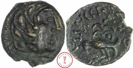 Sénons (Région de Sens), Bronze YLLYCCI à l'oiseau classe IV, Ier siècle avant J.-C., Av. Tête à droite, les cheveux en grosses mèches, Rv. YLLYCCI, O...