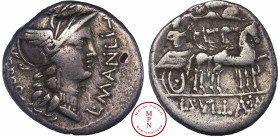 Manlia, L. Sylla (imperator) et L. Manlius Torquatus (Proquaestor), Denier, Atelier suivant les légions de Sylla, 82 avant J.-C., Av. PRO Q à gauche, ...