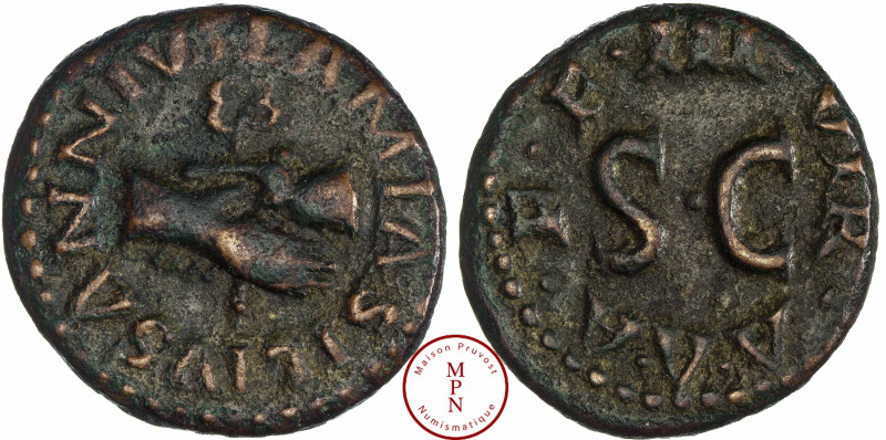 Auguste (27 avant J.C. - 14 après J.C.), Quadrans, Rome, Av. LAMIA SILIVS ANNIVS...