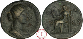 Lucille (182), Sesterce, Rome, Av. LVCILLAE AVG M ANTONINI AVG F, Buste drapé à droite, Rv. VENVS, Vénus assise à gauche, tenant un sceptre et une Vic...
