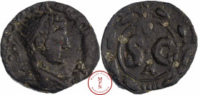 Elagabal (218-222), Séleucie et Piérie, Bronze, Antioche, Av. Tête radiée à droite, Rv. Large SC dans une couronne, dans le champs, K et A, Bronze, TB...