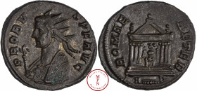 Probus (276-282), Antoninien, 282, Rome, em. 6, off.4, Av. PROBVS PF AVG, Buste radié consulaire de Probus à gauche, tenant un sceptre (scipio), Rv. R...