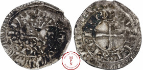 Duché d'Aquitaine, Edward III d'Angleterre (1317-1362), Blanc au léopard sous une couronne, 2e type Bordeaux, Av. + ED' : REX : A / NGLIE // + BNDICTV...