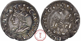 Charles Quint – Charles V, Roi de Naples et de Sicile (1516-1554), Messine, Tari, 1535, Messine, Av. * CAROLVS * IMPERAT **, Buste couronné à gauche, ...