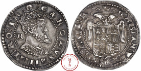 Charles Quint – Charles V, Roi de Naples et de Sicile (1516-1554), Naples, Tari au buste couronné du 1er type, Av. * : CAROLVS : IIIII : RO : IM :, Bu...