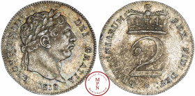 George III (1760-1820), 2 Pence (Maundy) 1818, Londres, Av. GEORGIUS III DEI GRATIA, Tête laurée à droite, Rv. BRITANNIARUM REX FID: DEF: *, 2 couronn...