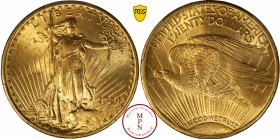 20 Dollars, St Gaudens, 1924, Philadelphie, Av. LIBERTY, La Liberté de face, tenant une torche et une branche d'olivier, Rv. UNITED. STATES. OF. AMERI...