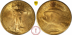 20 Dollars, St Gaudens, 1927, Philadelphie, Av. LIBERTY, La Liberté de face, tenant une torche et une branche d'olivier, Rv. UNITED. STATES. OF. AMERI...