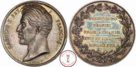 Charles X (1824-1830), Visite à Amiens, 1827, Médaille, Par Gayrard, Av. CAROLVS. X. REX. FRANCIAE., Tête nue à droite, Rv. Dans une couronne : AUGUST...