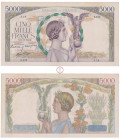 Troisième République (1870-1940), Banque de France, 5000 Francs, Victoire, Impression à plat, Type 1934, M.12=12=1940.M., K.432 n°216, SUP, Fayette 46...