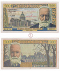 Cinquième République (1958-), Banque de France, 5 Nouveaux Francs sur 500 Francs, Surchargé, Victor Hugo, Type 1953, A.12-2-1959.A., M.115, n°48571, T...