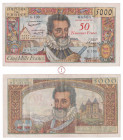 Cinquième République (1958-), Banque de France, 50 Nouveaux Francs sur 5000 Francs, surchargé, Henri IV, Type 1957, G.100, n°64505, TTB, Fayette 54.02...