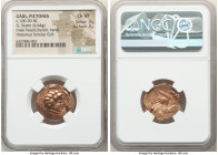 NORTHWEST GAUL. Pictones and Santones. Ca. 100-50 BC. EL stater (21mm, 6.64 gm, 2h). NGC Choice VF 3/5 - 4/5. Loire and Gironde region. Celticized hea...
