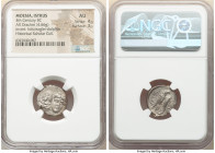 MOESIA. Istrus. Ca. 4th century BC. AR drachm (19mm, 4.66 gm, 10h). NGC AU 4/5 - 3/5. Two facing male heads; the left inverted / IΣTPIH, sea-eagle rig...
