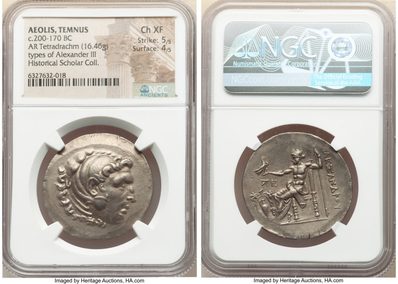 AEOLIS. Temnus. Ca. 200-170 BC. AR tetradrachm (33mm, 16.46 gm, 12h). NGC Choice...