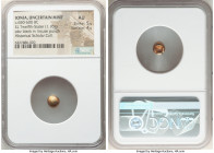 IONIA. Uncertain mint. Ca. 650-600 BC. EL 1/12 stater or hemihecte (7mm, 1.10 gm). NGC AU 5/5 - 4/5. Lydo-Milesian standard. Blank convex surface / In...