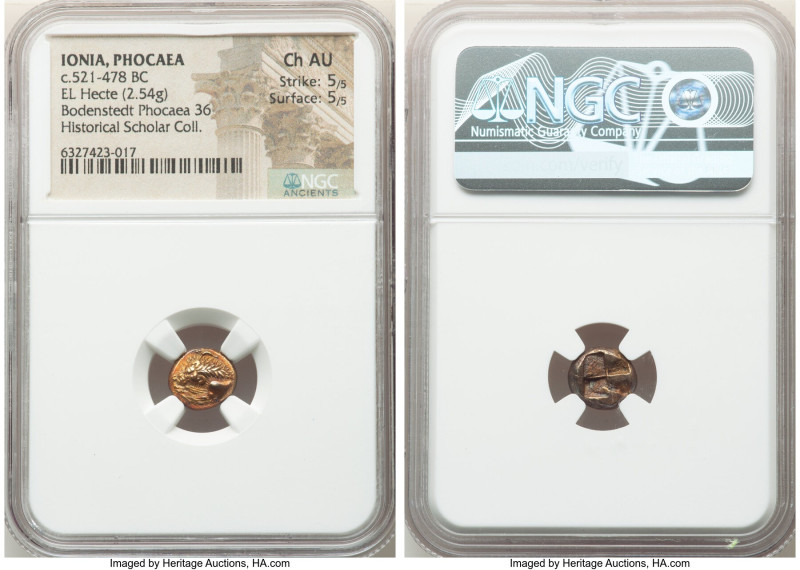 IONIA. Phocaea. Ca. 521-478 BC. EL sixth-stater or hecte (10mm, 2.54 gm). NGC Ch...