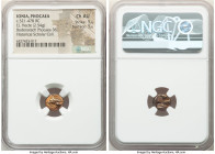 IONIA. Phocaea. Ca. 521-478 BC. EL sixth-stater or hecte (10mm, 2.54 gm). NGC Choice AU 5/5 - 5/5. Forepart of lion left devouring prey; seal left abo...
