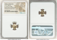IONIA. Phocaea. Ca. 477-388 BC. EL sixth-stater or hecte (11mm, 2.54 gm). NGC VF S 5/5 - 4/5. Laureate, bearded head of King Midas left with ears of a...