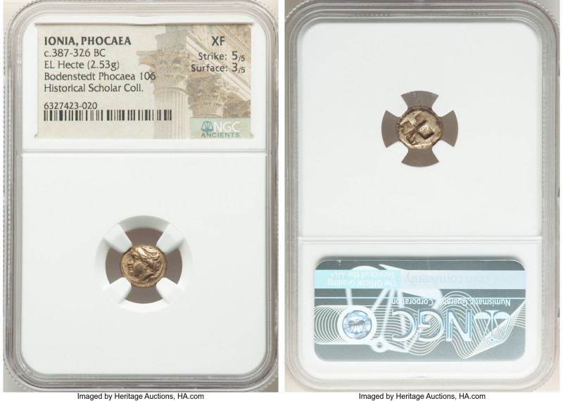 IONIA. Phocaea. Ca. 387-326 BC. EL sixth-stater or hecte (10mm, 2.53 gm). NGC XF...