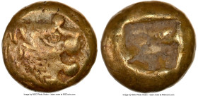 LYDIAN KINGDOM. Alyattes or Walwet (ca. 610-546 BC). EL 1/12 stater or hemihecte (7mm, 1.16 gm). NGC Choice VF 5/5 - 3/5. Uninscribed, Lydo-Milesian S...