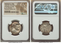 PHOENICIA. Tyre. Ca. 126/5 BC-AD 65/6. AR shekel (25mm, 14.22 gm, 1h). NGC Choice XF 4/5 - 3/5. Dated Civic Year 121 (6/5 BC). Laureate bust of Melqar...