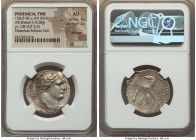 PHOENICIA. Tyre. Ca. 126/5 BC-AD 65/6. AR shekel (28mm, 14.28 gm, 1h). NGC AU 4/5 - 2/5, damage. Dated Civic Year 128 (AD 2/3). Laureate bust of Melqa...