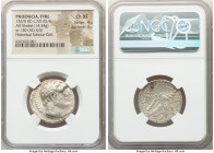 PHOENICIA. Tyre. Ca. 126/5 BC-AD 65/6. AR shekel (25mm, 14.34 gm, 1h). NGC Choice XF 4/5 - 3/5. Dated Civic Year 130 (AD 4/5). Laureate bust of Melqar...